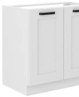 Kuchynské skrinky stojace Kuchynská skrinka LUNA biely mat/biely 80zl 2f bb