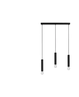 Svietidlá Leuchten Direkt 15618-18 - Luster na lanku BRUNA 3xE27/60W/230V čierna 15618-18