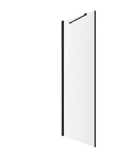 Sprchovacie kúty OMNIRES - MANHATTAN bočná stena, 80 cm čierna mat / transparent /BLMTR/ ADR80XBLTR