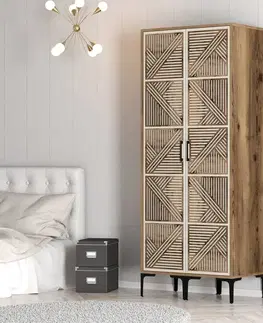 Šatňové skrine Šatníková skriňa Kumsal PP - Walnut, Cream