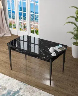 Jedálenské stoly Jedálenský stôl Zen - Black Marble, Black