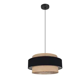 Svietidlá HEXE Luster na lanku CORSA 1xE27/60W/230V čierna/béžová 0543