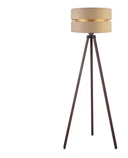 Lampy  - Stojacia lampa DUO 1xE27/60W/230V pr. 44 cm béžová/hnedá AS0464+DU82672