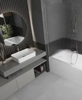 Sprchové dvere MEXEN/S - Next vaňová zástena FIX 80 x 150, prúžky, nikel kartáčovaná 895-080-000-00-09-97