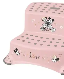 Stolčeky Kinekus Dvojschodík detský plastový, protišmykový, MINNIE MOUSE, severská ružová