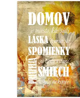 Obrazy s textom Obraz v ráme s textom -  slnečnice