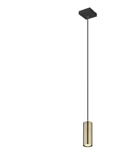 Svietidlá Globo 57911HM - Luster na lanku ROBBY 1xGU10/35W/230V čierna/mosadz 57911HM