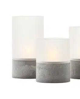 Lampy Brilliant - Sada 3× LED sviečok BOUGIE LED/2×AA IP44 sivá/biela G92635A22