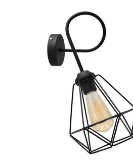 Svietidlá  Nástenná lampička KARO 3xE27/15W/230V čierna K-2016/1+1311S BK