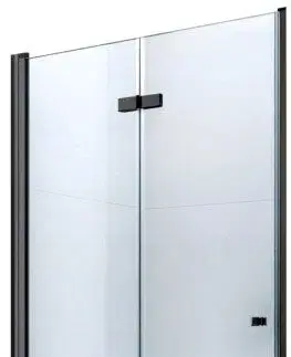 Sprchovacie kúty MEXEN - LIMA skladacie dvere 100x190 cm 6mm, čierne, transparent so stenovým profilom 856-100-000-70-00
