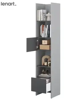 Nábytok Dig-net nábytok Regál Lenart BED CONCEPT BC-23 | sivá / grafit