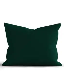 Dekoračné obliečky MKLozkoviny.sk Bavlnená obliečka na vankúš Renforcé 70 × 90 cm - Jasmine tmavozelená-  -