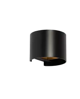 Nástenné osvetlenie Moderná nástenná lampa čierna okrúhla - Edwin