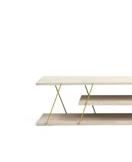 TV stolíky TV stolík Canaz - Gold, Travertine