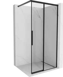 Sprchové dvere MEXEN/S - Rox Sprchová zástena WALK-IN pravá 120 x 200, čierna okraj 8 mm, čierna 8C2-120-003-70-70-P
