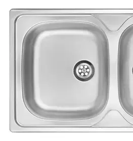 Kuchynské drezy DEANTE DEANTE - Techno nerez satin - Nerezový drez, 2 - bowl s odkvapkávačom ZEU_0210