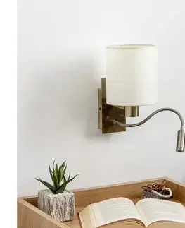 Svietidlá BRILAGI - LED Flexibilná nástenná lampa NUBILA 1xE27/25W/230V + LED/3W mosadz/krémová BRI120