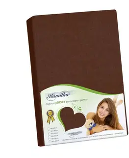 Plachty Bellatex Jersey prestieradlo Kamilka tmavohnedá, 120 x 200 cm, 120 x 200 cm