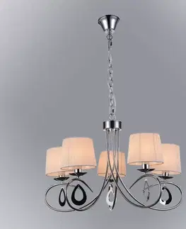 Moderné lampy do obývačky Arnika Závesné svietidlo 5x40w E14 Chróm / Biela