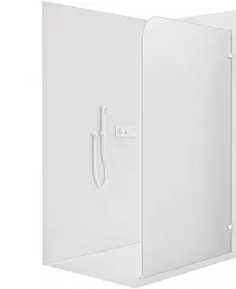 Sprchové dvere CERANO - Sprchová zástena Walk-in Orbis - Pravá - 8 mm - biela matná, mliečne sklo - 70x200 CER-999916