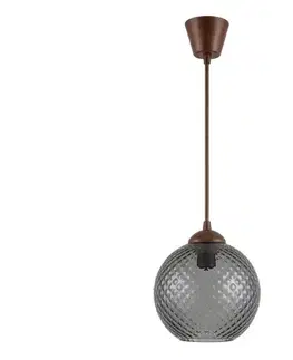 Svietidlá BRILAGI - LED luster na lanku R GLASS 1xE27/60W/230V pr. 18 cm hnedá/dymová šedá NSTK7466+TK8611A