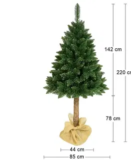 Vianočné stromčeky NABBI Christee 6 vianočný stromček na pni 220 cm zelená