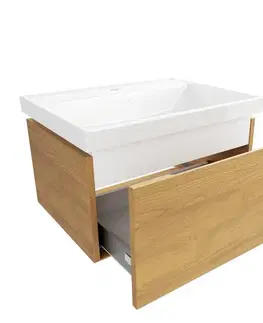 Kúpeľňový nábytok Kúpeľňová skrinka s umývadlom SAT Feel 60x30x46 cm medový dub mat SATFEEL60DMU4 SATFEEL60DMU4