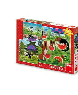 Do 99 dielikov Dino Toys Puzzle Krtko a dáždnik 3x55 Dino