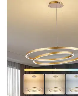 Svietidlá BRILAGI-LED stmievateľný luster na lankách TWISTER LED/105W/230V pr. 100 cm zlatý + DO BRI484