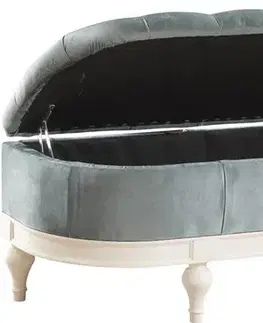 Lavice do chodby TARANKO Florencja FL čalúnená lavica s úložným priestorom svetlomodrá (Velvet-B1 175) / vanilka