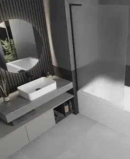 Sprchové dvere MEXEN/S - Next L vaňová zástena FIX 100 x 150, dekor, čierna 895-100-000-03-30-70