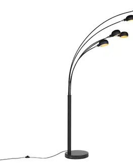 Stojace lampy Dizajnová stojaca lampa čierna 5-svetlo - Sixties Marmo