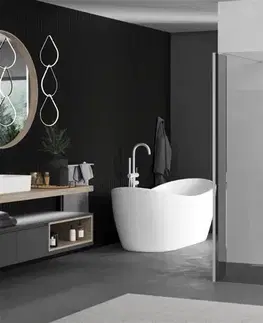 Sprchové dvere MEXEN/S - Kioto Sprchová zástena WALK-IN voľne stojaca 95 x 30 x 30, transparent, biela 800-095-030-222-20-00-030
