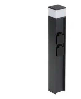 Predlžovacie káble  38765-Vonkajšia lampa s 2 zásuvkami DASTEN 1xG9/11W/230V 50 cm IP44 čierna 38765