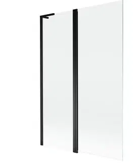 Sprchové dvere MEXEN/S - Mist L vaňová zástena 2-krídlová 110 x 150, transparent, čierna 8A9L-120-011-70-00