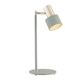 Lampy Argon 4276 - Stolná lampa DORIA 1xE27/15W/230V zelená/mosadz 4276