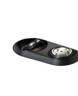 Zapustené svietidlá Okrúhle zapustené bodové svetlo čierne GU10 70 mm 2-svetlo - Hubs