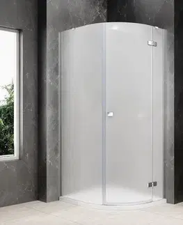 Sprchové dvere POLYSAN - GLOBE CHROME štvrťkruhová sprchová zástena 900x1000, matné sklo, pravé GB2910MRC