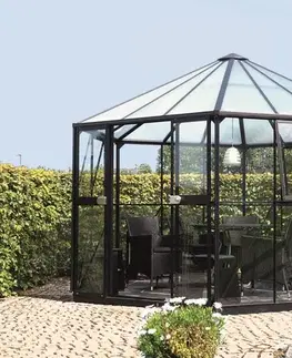 Skleníky Pavilón HERA 9000 sklo / polykarbonát / hliník Dekorhome
