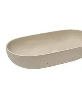 Umývadlá Umývadlo na dosku SAT Cemento 65x35 cm piesková mat bez otvoru pre batériu, bez prepadu CEM6535P CEM6535P
