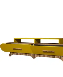 TV stolíky TV stolík Flora - Walnut, Yellow