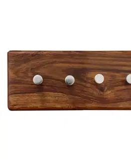 Vešiaky na stenu Vešiak na kľúče Tina s 4 háčikmi 25x10x2,5 indický masív palisander