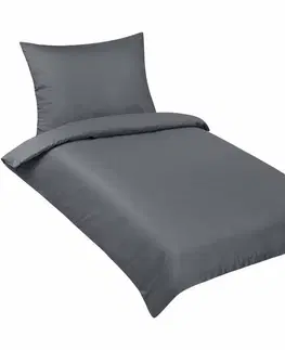 Obliečky Bellatex Saténové obliečky Lux tmavošedé, 140 ×200, 70 × 90 cm