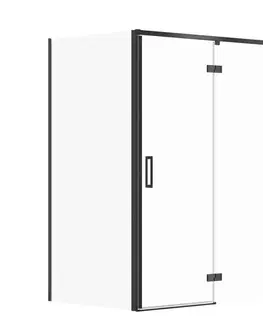 Sprchovacie kúty CERSANIT/S - Sprchovací kút LARGA 120x80 čierny, pravý, číre sklo S932-126/80