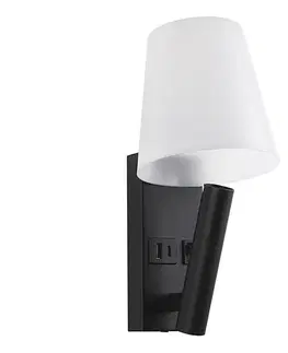 Svietidlá  LED nástenné svietidlo s USB portom LED/2W/230V 3000K čierna/biela 240016