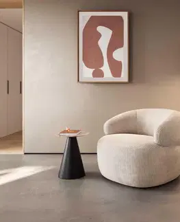 Lounge kreslá DELIFE Lounge kreslo Nova 88×88 cm manšester béžová