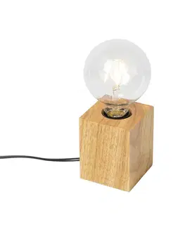 Stolné lampy Rustikálna stolná lampa drevo prírodné - Bloc
