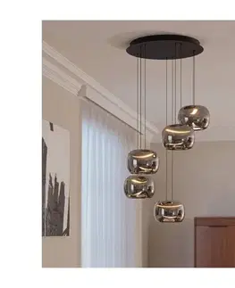 Svietidlá Eglo 390434 - LED stmievateľný luster na lanku HORTUNAS 5xLED/5,8W/230V čierna/dymová 390434
