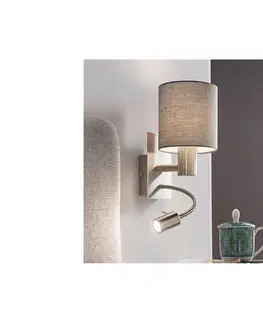Svietidlá Eglo 96479 - LED Flexibilné svietidlo PASTERI 1xE27/40W+LED/3,8W šedá 96479