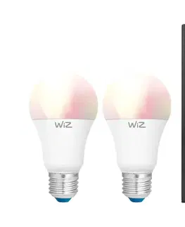 Žiarovky SADA 2x LED RGBW stmievateľné žiarovky A60 E27/9W/230V 2200-6500K Wi-Fi + diaľkový ovládač - WiZ 4897104950272